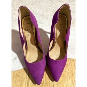 Shu Shop women's pink closed toe suede high heels size 8.5 Stiletto Preppy Party